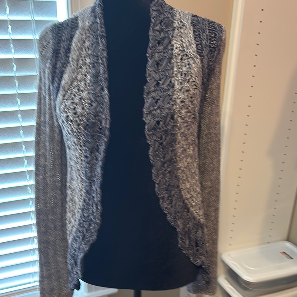 Chico's Gray Draped Cardigan Sweater